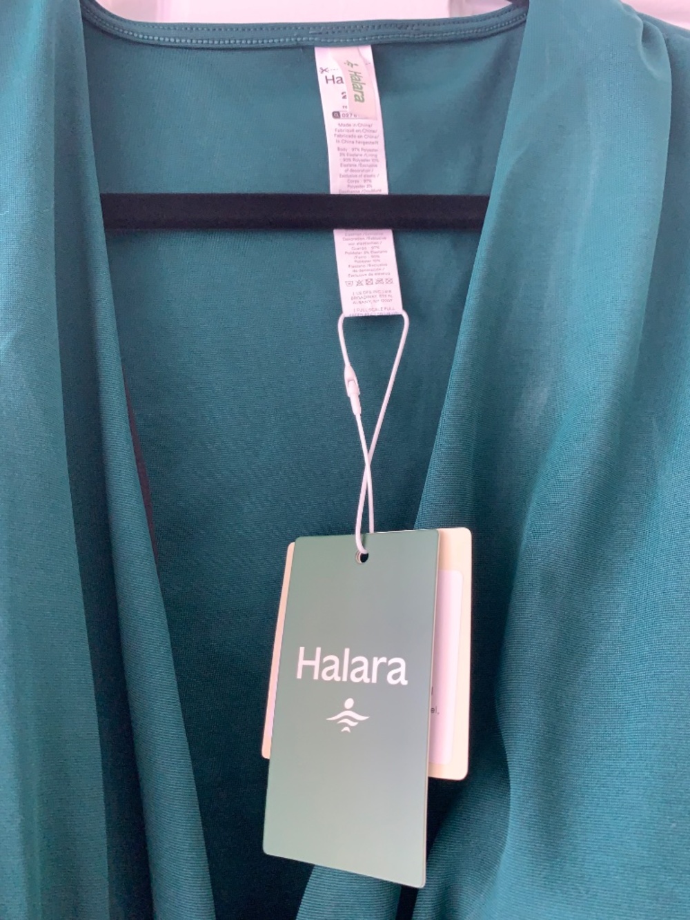NWT Halara SculptKnit V-Neck Ruched Pocket Green Jumpsuit Bayberry Size 2X - Picture 6 of 10